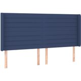 vidaXL Hoofdbord met randen 203x16x118/128 cm stof blauw