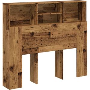 vidaXL Hoofdbordkast 120x19x103,5 cm bewerkt hout oud houtkleurig