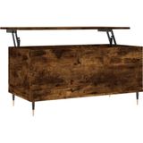 vidaXL Salontafel 90x44,5x45 cm bewerkt hout gerookt eikenkleurig