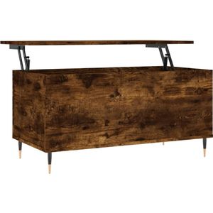 vidaXL Salontafel 90x44,5x45 cm bewerkt hout gerookt eikenkleurig