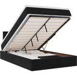 vidaXL - Bed - poef - met - matras - en - LED'sx190 - cm - fluweel - zwart