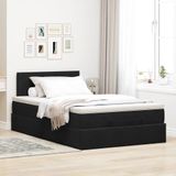 vidaXL - Bed - poef - met - matras - en - LED'sx190 - cm - fluweel - zwart