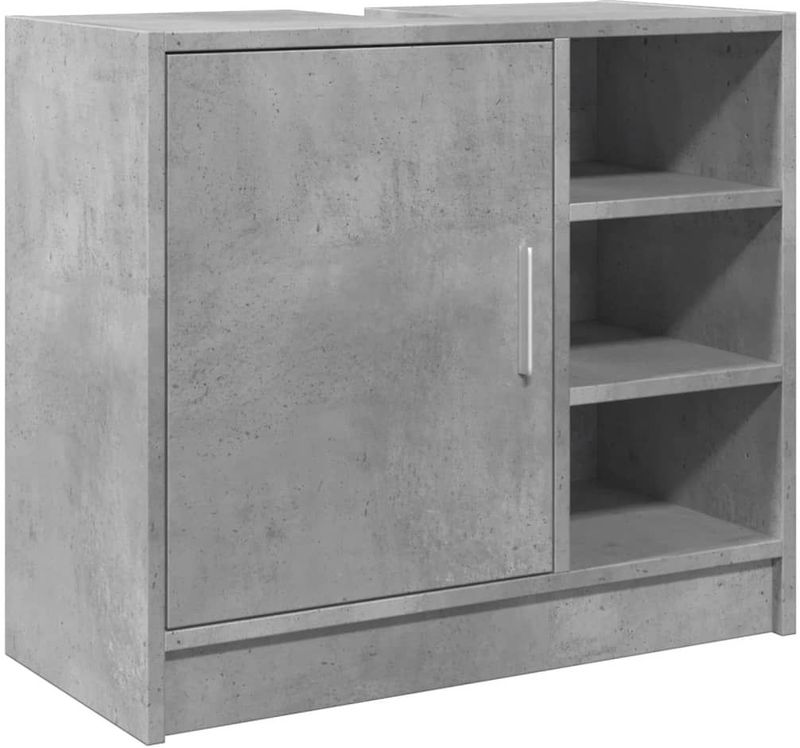vidaXL Wastafelkast 63x29x55 cm bewerkt hout betongrijs