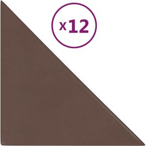 vidaXL-Wandpanelen-12-st-0,54-m²-30x30-cm-kunstleer-bruin
