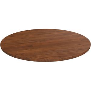 VidaXL Tafelblad Rond Ø60x1,5 cm Bewerkt Massief Eikenhout Donkerbruin