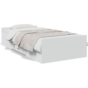 vidaXL Bedframe met lades bewerkt hout wit 75x190 cm