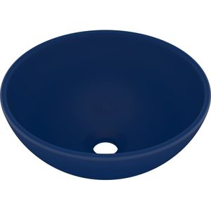 vidaXL Wastafel rond 32,5x14 cm keramiek mat donkerblauw