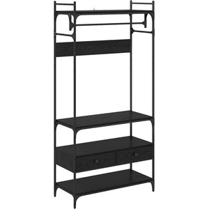 vidaXL Kledingkast Zwart eiken 89 x 39 x 184.5 cm Bewerkt hout