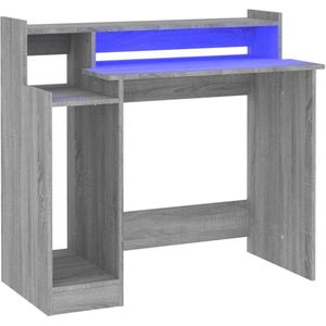 VidaXL Bureau met LED-verlichting 97x45x90 cm Hout Grijs Sonoma Eiken