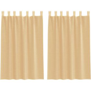 vidaXL Gordijnen met lussen 2 st zand 140x175 cm zand