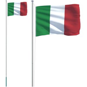 vidaXL Vlag met vlaggenmast Italië 6,23 m aluminium