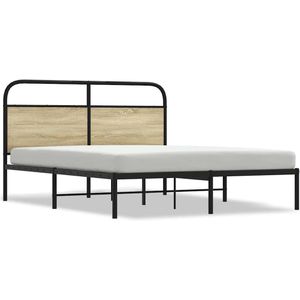 vidaXL Bedframe zonder matras bewerkt hout sonoma eikenkleur 160x200cm