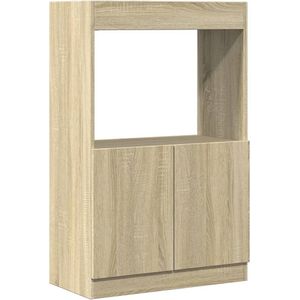 vidaXL Hoge kast 63x33x100 cm bewerkt hout sonoma eikenkleurig