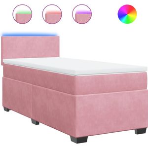 vidaXL - Boxspring - met - matras - fluweel - rozex200 - cm