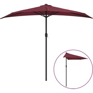 vidaXL Balkonparasol half aluminium paal 270x144x222 cm bordeauxrood