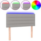 vidaXL Hoofdbord LED 90x5x78/88 cm stof lichtgrijs