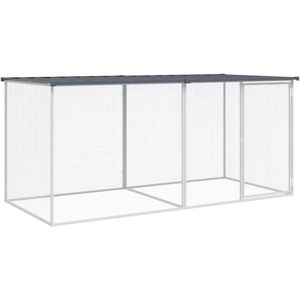 vidaXL Kippenhok met dak 203x98x90 cm gegalvaniseerd staal antraciet