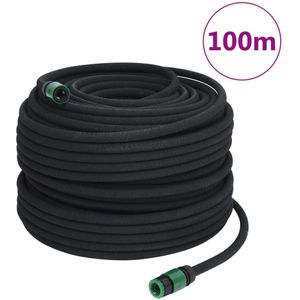 vidaXL Druppelslang 0,6'' 100 m rubber zwart