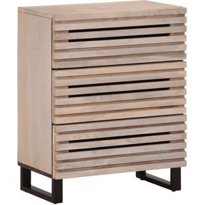 vidaXL Dressoir 60x34x75 cm massief mangohout wit