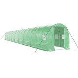 vidaXL Tuinkas met stalen frame 36 m² 18x2x2 m groen