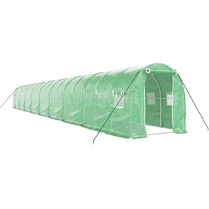 vidaXL Tuinkas met stalen frame 36 m² 18x2x2 m groen