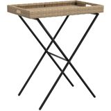 vidaXL Dienbladtafel inklapbaar 65x40x75 cm poly rattan beige