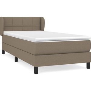 vidaXL Boxspring met matras stof taupe 80x200 cm