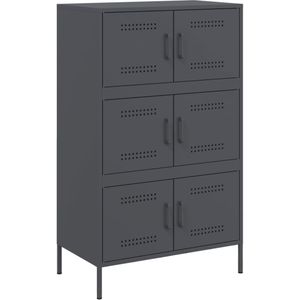 vidaXL - Hoge - kastx39x113 - cm - staal - antracietkleurig