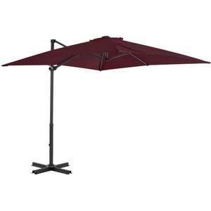 vidaXL Zweefparasol met aluminium paal 250x250 cm bordeauxrood