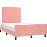 vidaXL Bedframe zonder matras 120x190 cm fluweel roze