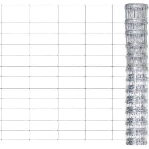 vidaXL Hek 50x1,25 m gegalvaniseerd staal zilverkleurig