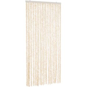 vidaXL-Vliegengordijn-90x220-cm-chenille-beige-en-wit