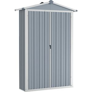 VidaXL Tuinschuur 116x45x175 cm Gegalvaniseerd Staal Grijs