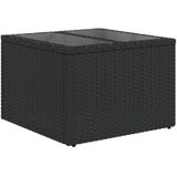 vidaXL 8-delige Loungeset met kussens poly rattan zwart