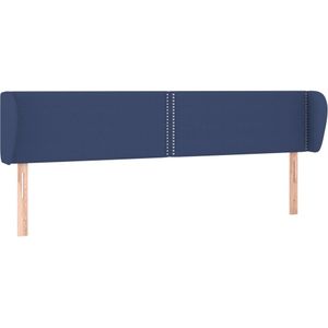 vidaXL Hoofdbord met randen 203x23x78/88 cm stof blauw