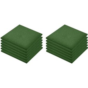 vidaXL Valtegels 12 st 50x50x3 cm rubber groen