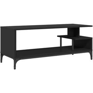 vidaXL Tv-meubel 102x40x41 cm bewerkt hout en gepoedercoat staal zwart