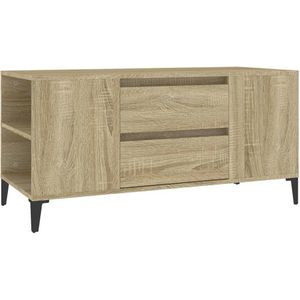 VidaXL TV-meubel 102x44,5x50 cm - Bewerkt Hout - Sonoma Eikenkleurig