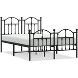 vidaXL-Bedframe-met-hoofd--en-voeteneinde-metaal-zwart-120x200-cm