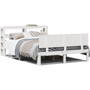 vidaXL Bedframe met hoofdeinde zonder matras 140x200 cm wit