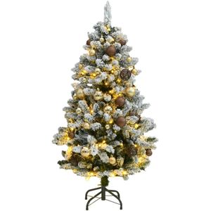 vidaXL Kunstkerstboom met scharnieren 150 LED's en kerstballen 150 cm