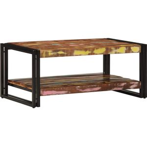vidaXL Salontafel 90x50x38 cm massief gerecycled hout meerkleurig