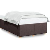 vidaXL Bedframe zonder matras 120x190 cm stof donkerbruin