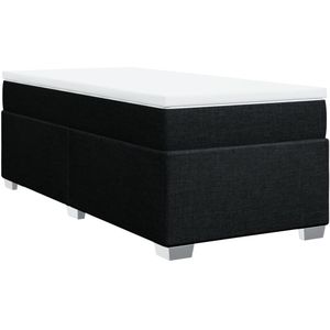 vidaXL Boxspring met matras stof zwart 90x190 cm