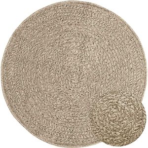 vidaXL Vloerkleed ZIZUR beige binnen en buiten Ø 90 cm jute look