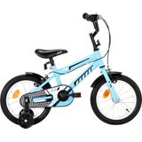 vidaXL Kinderfiets 14 inch zwart en blauw