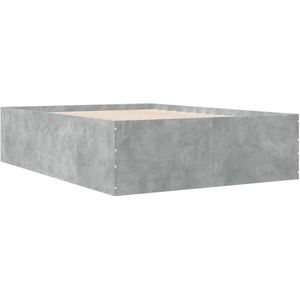 vidaXL Bedframe bewerkt hout betongrijs 120x200 cm