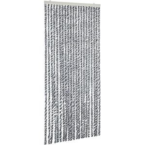 vidaXL Vliegengordijn 100x220 cm chenille grijs en zwart-wit