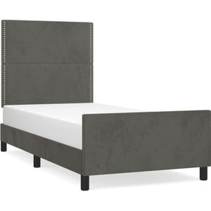 vidaXL Bedframe zonder matras 90x190 cm fluweel donkergrijs