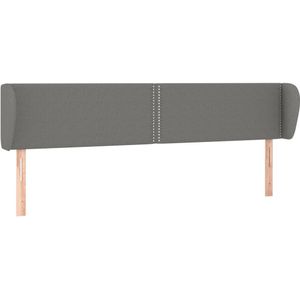 VidaXL Hoofdbord met Randen 203x23x78/88 cm Stof Donkergrijs